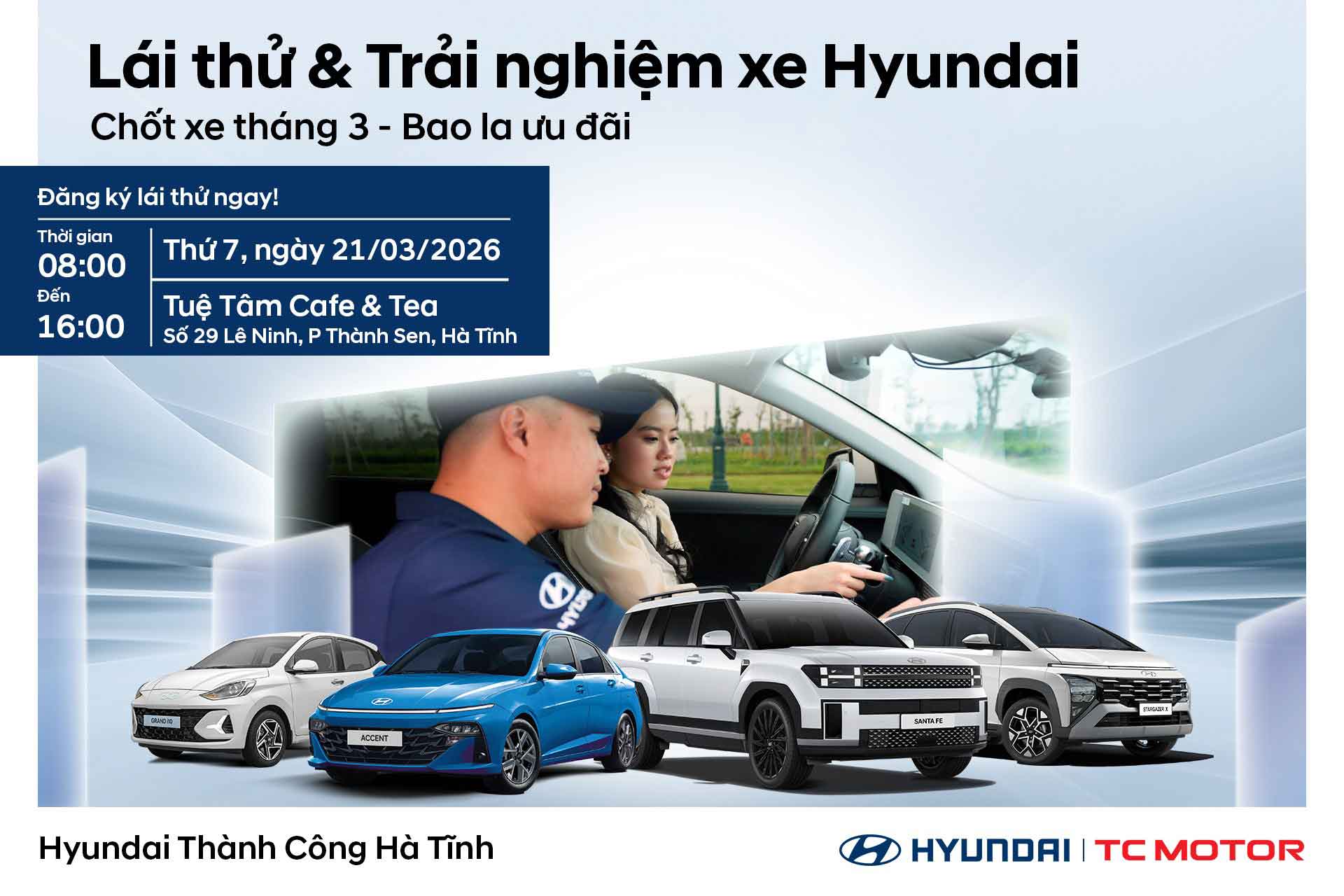 Sự Kiện Lái Thử Xe Hyundai Hà Tĩnh Tháng 3/2026 – Trải Nghiệm Thực Tế, Ưu Đãi Hấp Dẫn